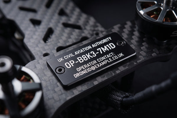 Aluminium Operator ID Plaque For Drones - CAA Compliant