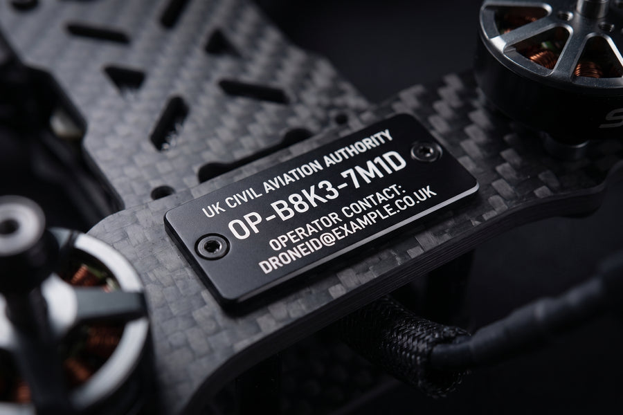 Aluminium Operator ID Plaque For Drones - CAA Compliant
